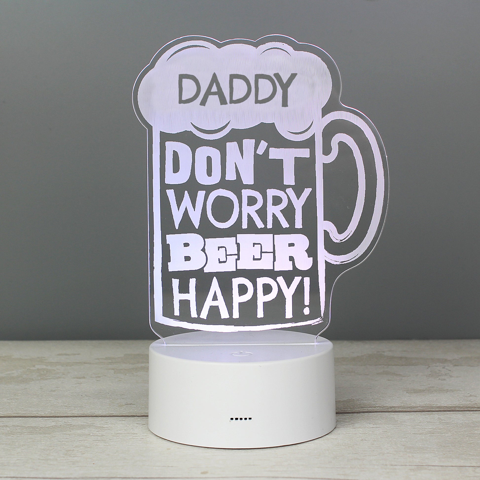 Personalised ""Beer Happy""  LED Colour Changing Light Peach Bomb Fashion, Jewellery, Homeware & Gifts LED Lights, Candles & Decorations