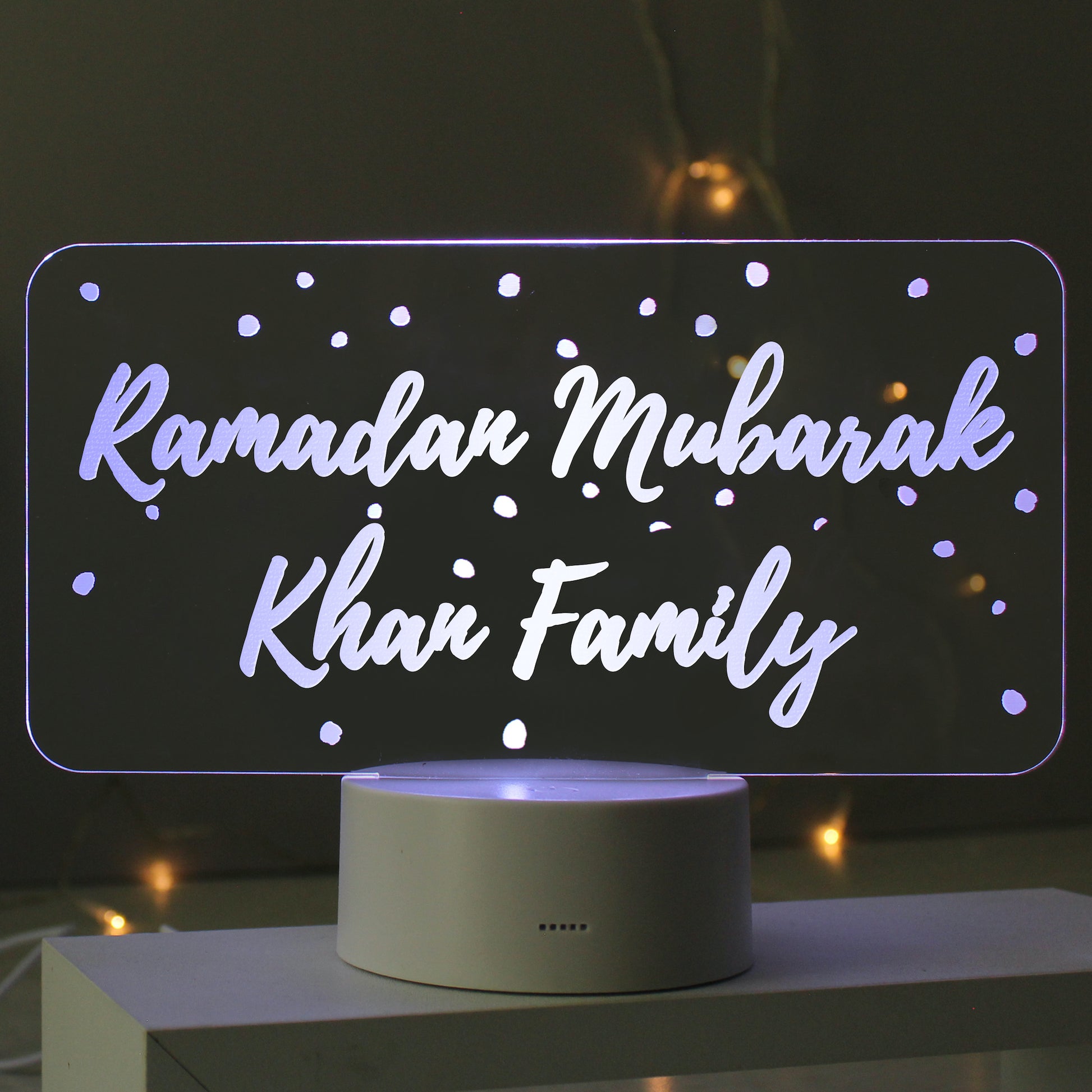 Personalised Polka-dot Message LED Colour Changing Light Peach Bomb Fashion, Jewellery, Homeware & Gifts 