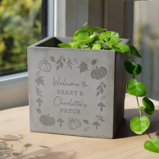 Personalised Pumpkin Concrete Plant Pot Peach Bomb Fashion, Jewellery, Homeware & Gifts Vases