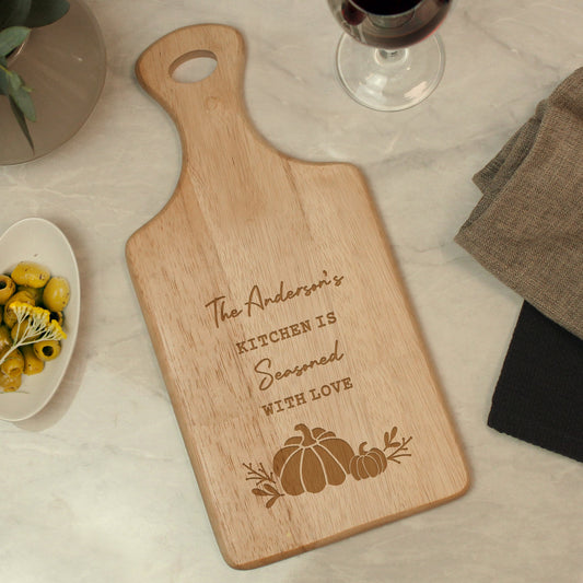 Personalised Pumpkin Paddle Chopping Board Peach Bomb Fashion, Jewellery, Homeware & Gifts Kitchen, Baking & Dining Gifts