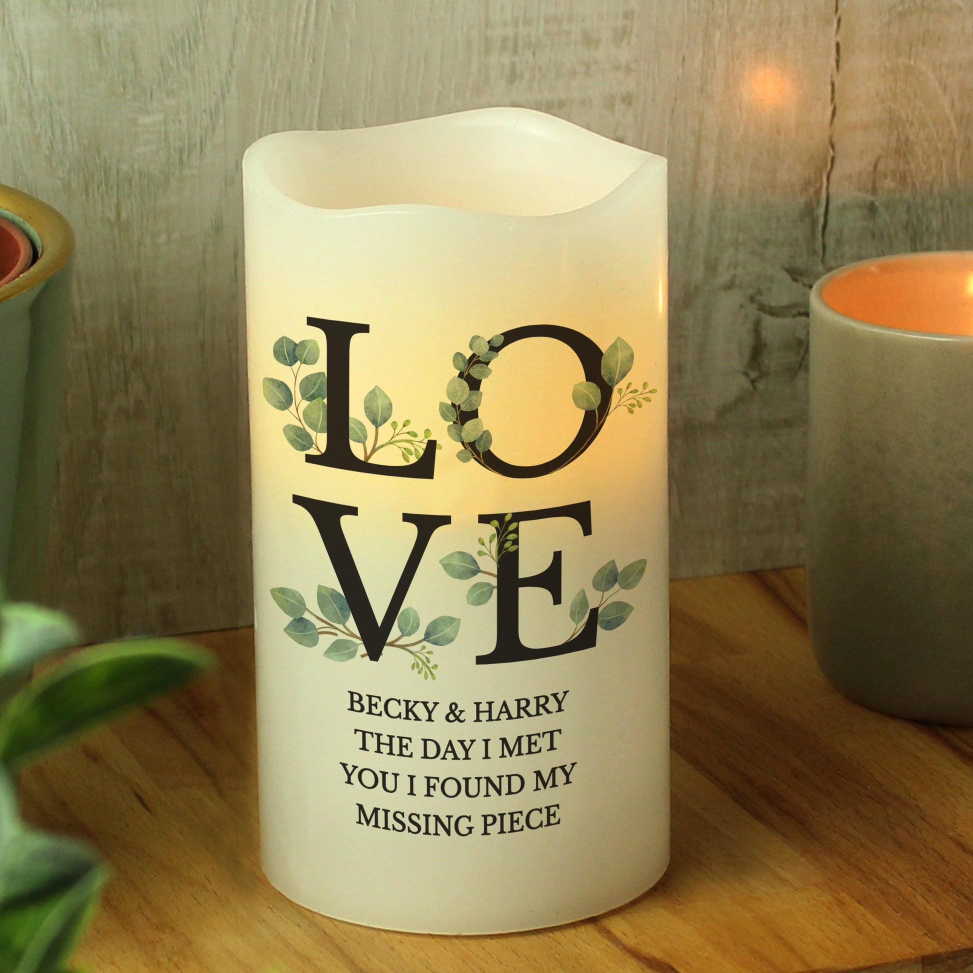 Personalised LOVE LED Candle Peach Bomb Fashion, Jewellery, Homeware & Gifts LED Lights, Candles & Decorations