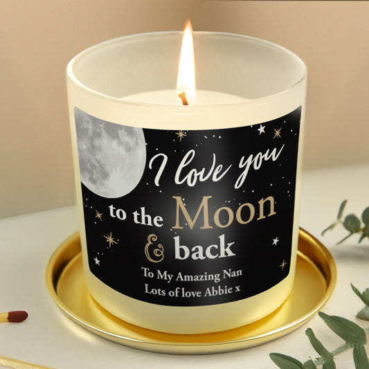 Personalised Moon & Back Scented Jar Candle Peach Bomb Fashion, Jewellery, Homeware & Gifts Candles & Reed Diffusers