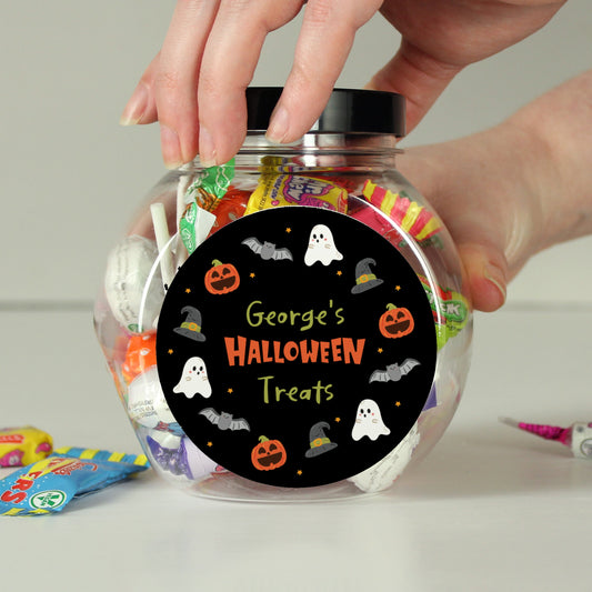 Personalised Halloween Sweets Jar Peach Bomb Fashion, Jewellery, Homeware & Gifts Confectionery