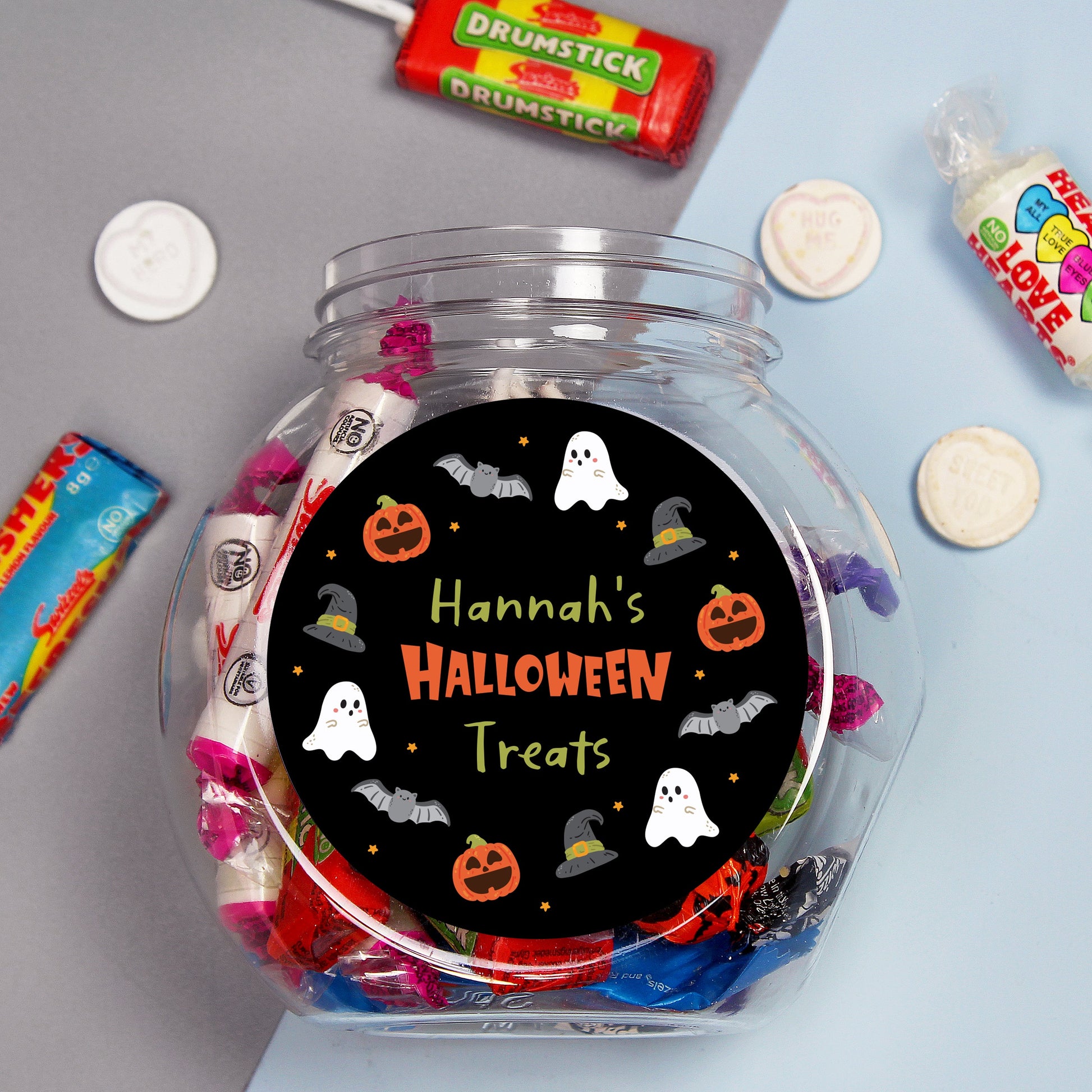 Personalised Halloween Sweets Jar Peach Bomb Fashion, Jewellery, Homeware & Gifts Confectionery