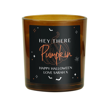 Personalised Pumpkin Amber Glass Candle Peach Bomb Fashion, Jewellery, Homeware & Gifts Candles & Reed Diffusers