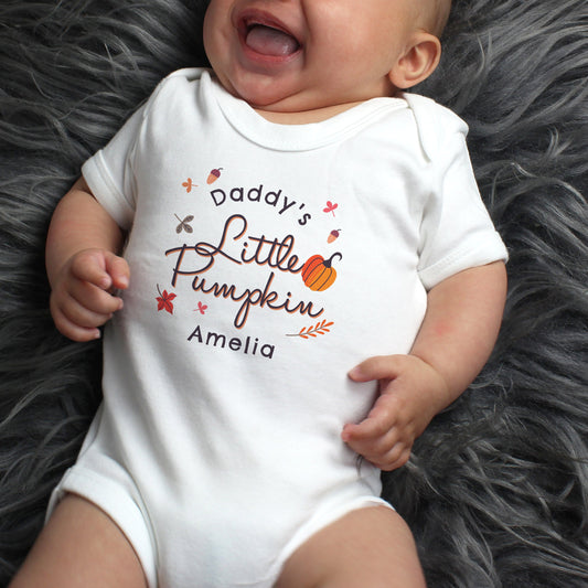 Personalised Little Pumpkin Baby Vest Peach Bomb Fashion, Jewellery, Homeware & Gifts Clothing