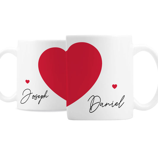 Two Hearts Mug Set Personalised