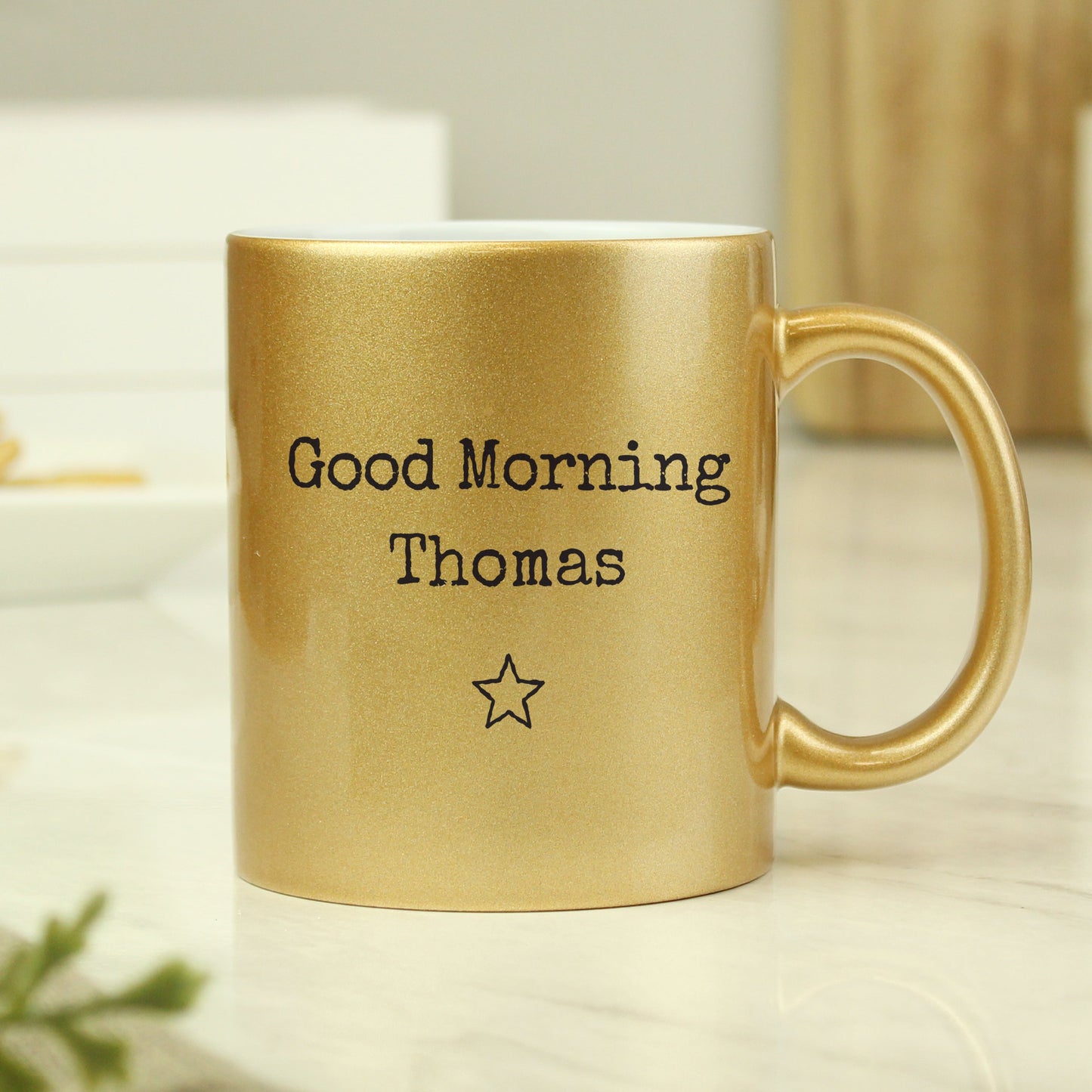 Personalised Free Text Gold Mug Peach Bomb Fashion, Jewellery, Homeware & Gifts Mugs