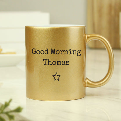 Personalised Free Text Gold Mug Peach Bomb Fashion, Jewellery, Homeware & Gifts Mugs