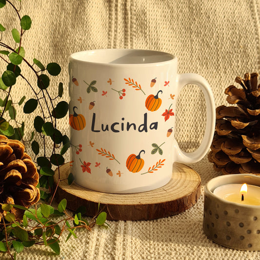 Personalised Pumpkin Mug Peach Bomb Fashion, Jewellery, Homeware & Gifts Mugs