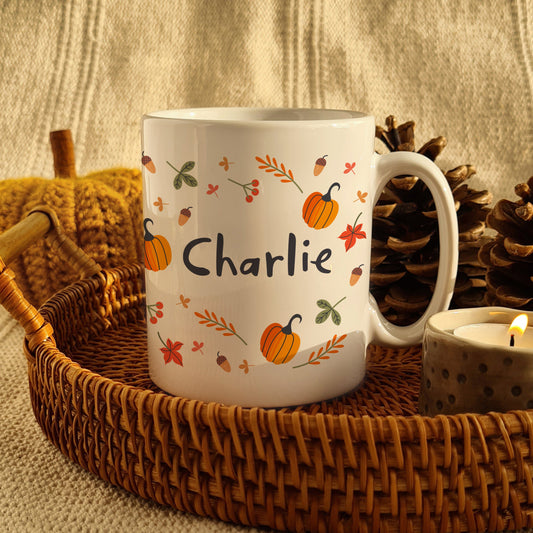 Personalised Pumpkin Mug Peach Bomb Fashion, Jewellery, Homeware & Gifts Mugs