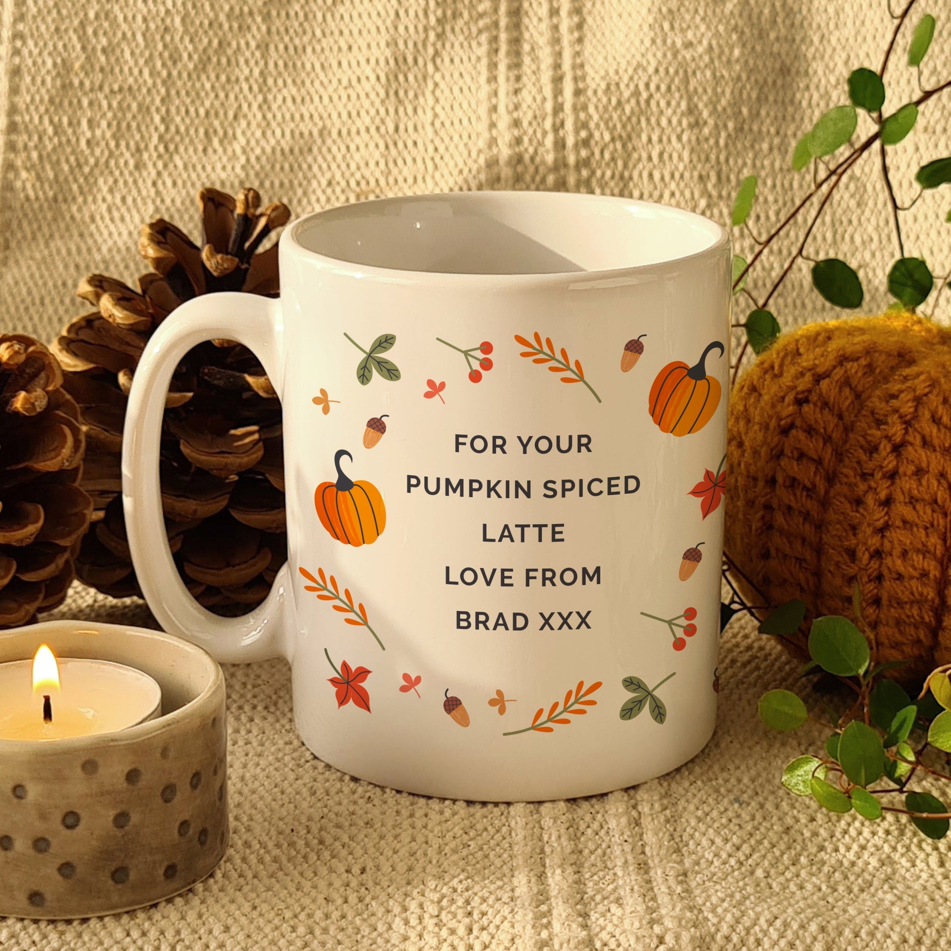 Personalised Pumpkin Mug Peach Bomb Fashion, Jewellery, Homeware & Gifts Mugs