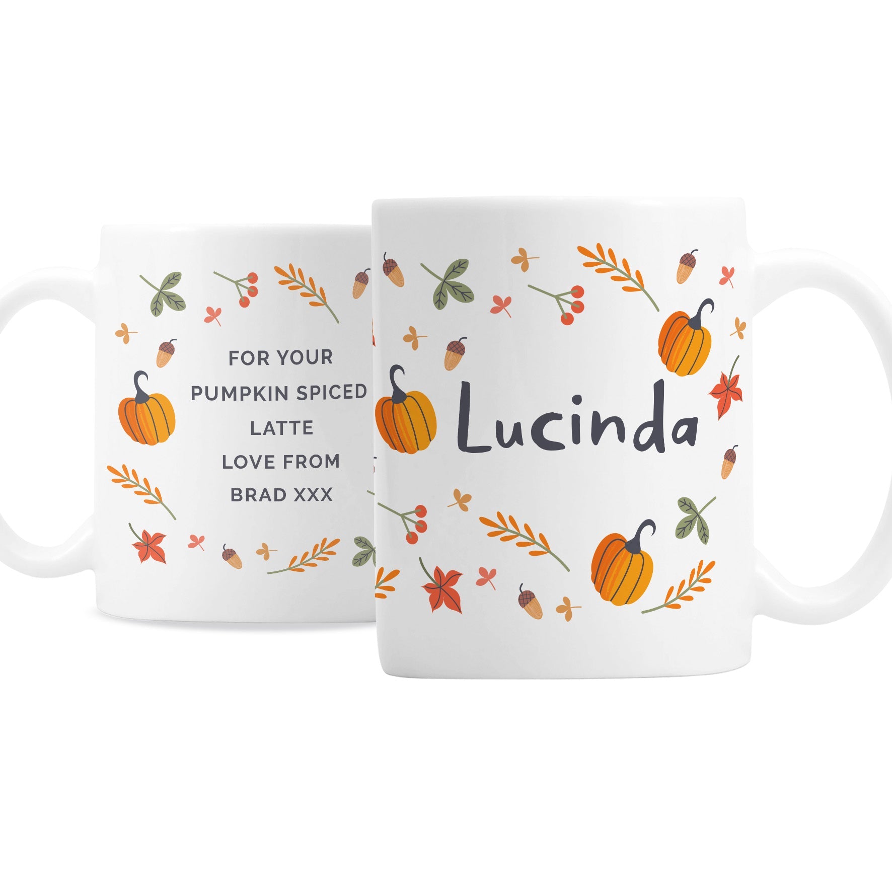 Personalised Pumpkin Mug Peach Bomb Fashion, Jewellery, Homeware & Gifts Mugs