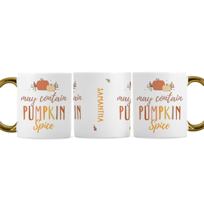 Personalised Pumpkin Spice Gold Handle Mug Peach Bomb Fashion, Jewellery, Homeware & Gifts Mugs