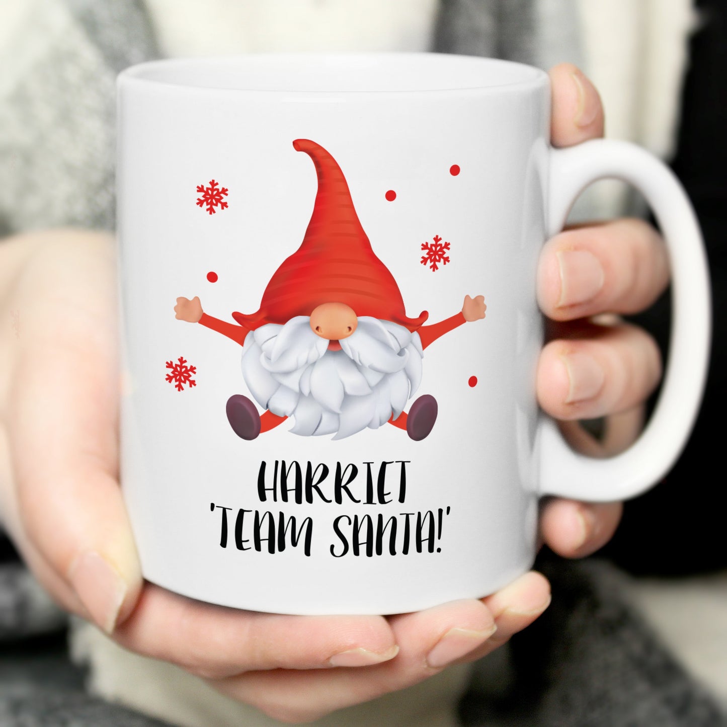 Personalised Red Gonk Christmas Mug Peach Bomb Fashion, Jewellery, Homeware & Gifts Mugs