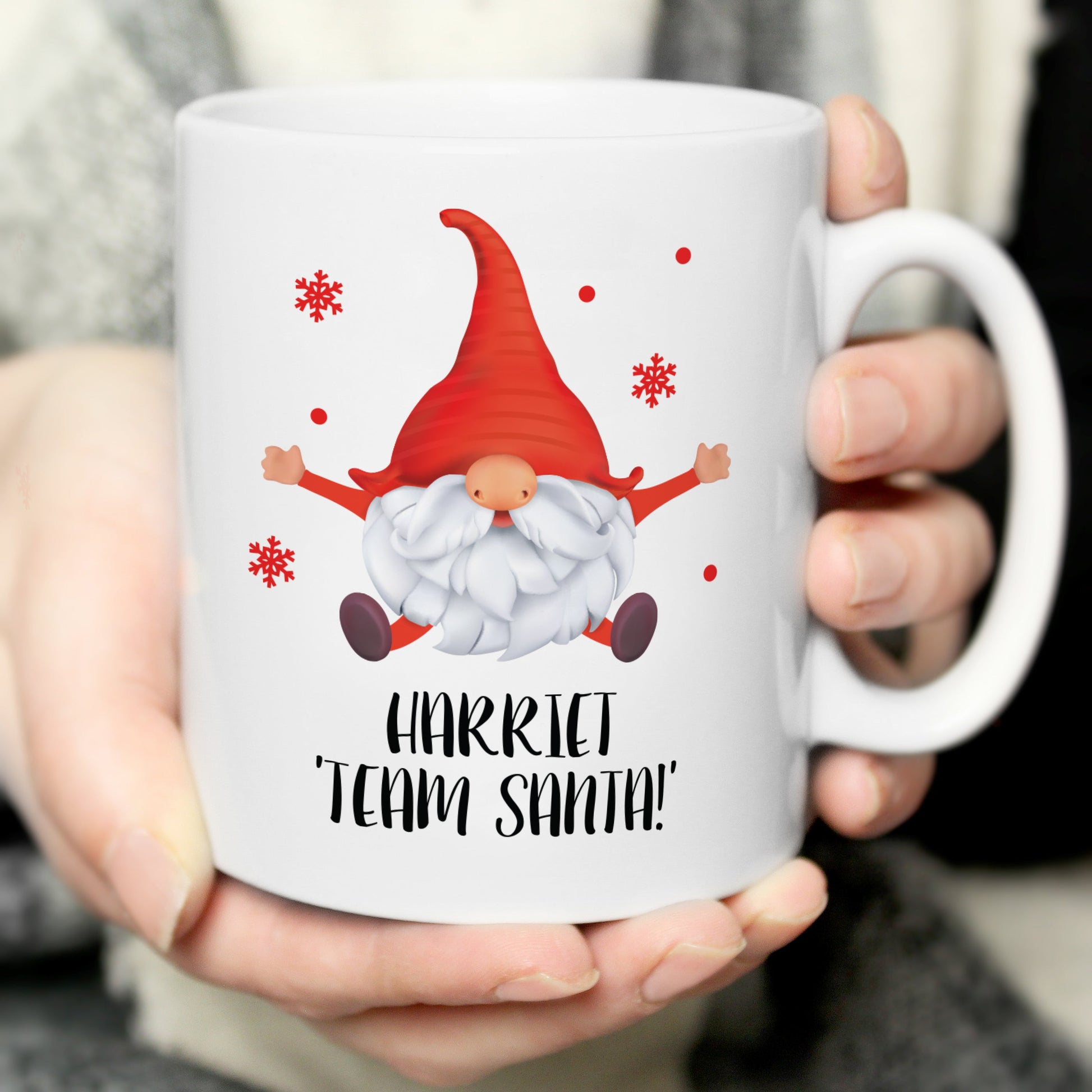 Personalised Red Gonk Christmas Mug Peach Bomb Fashion, Jewellery, Homeware & Gifts Mugs