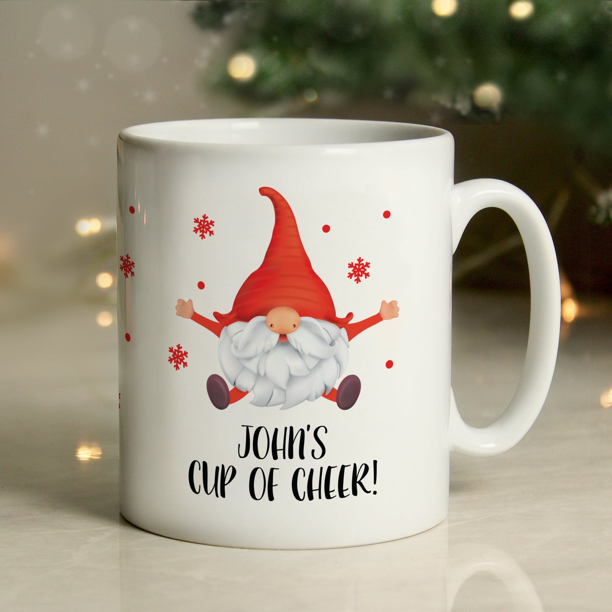 Personalised Red Gonk Christmas Mug Peach Bomb Fashion, Jewellery, Homeware & Gifts Mugs