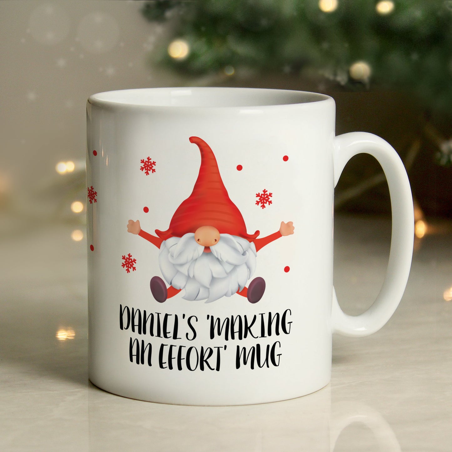 Personalised Red Gonk Christmas Mug Peach Bomb Fashion, Jewellery, Homeware & Gifts Mugs
