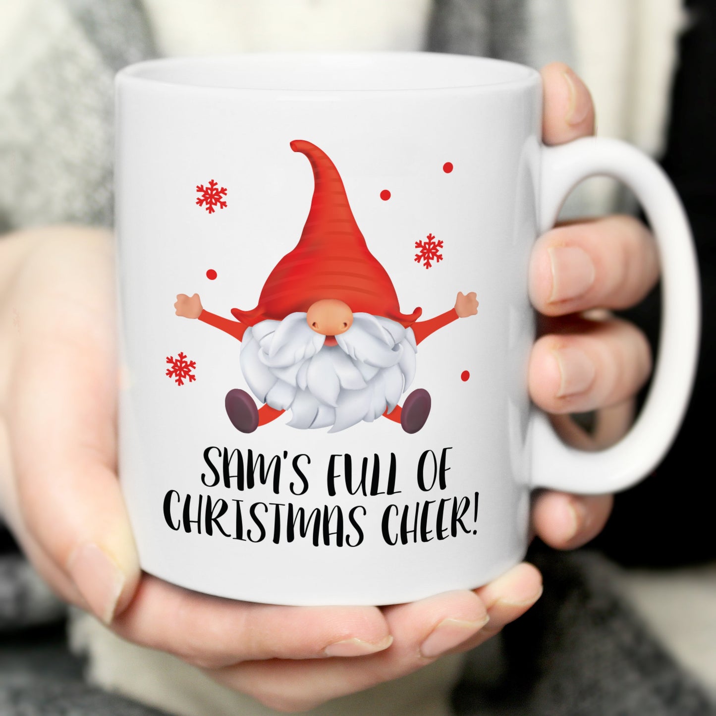 Personalised Red Gonk Christmas Mug Peach Bomb Fashion, Jewellery, Homeware & Gifts Mugs