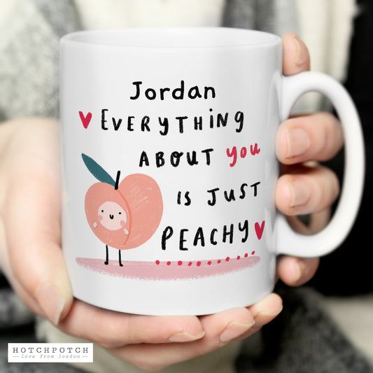Peachy Personalised Mug for Valentines or Anniversary