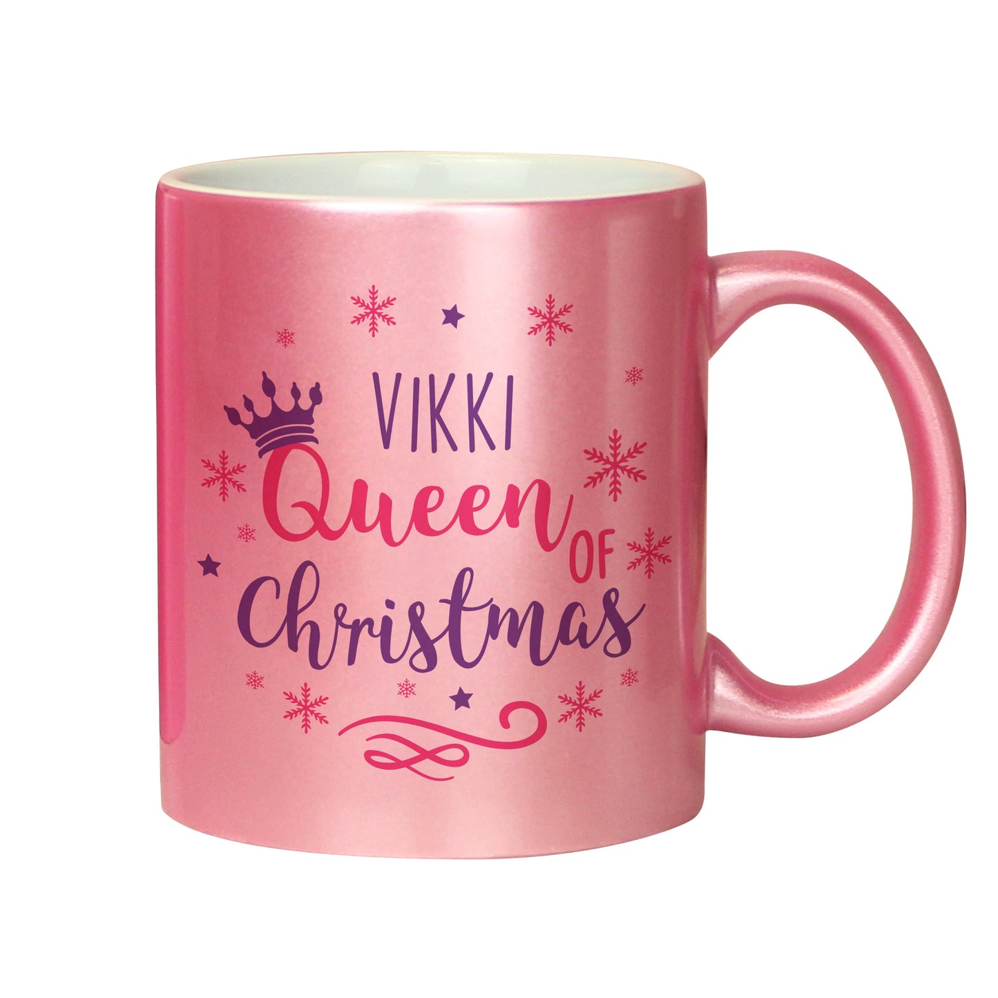 Personalised Queen Of Christmas Pink Mug Peach Bomb Fashion, Jewellery, Homeware & Gifts Mugs