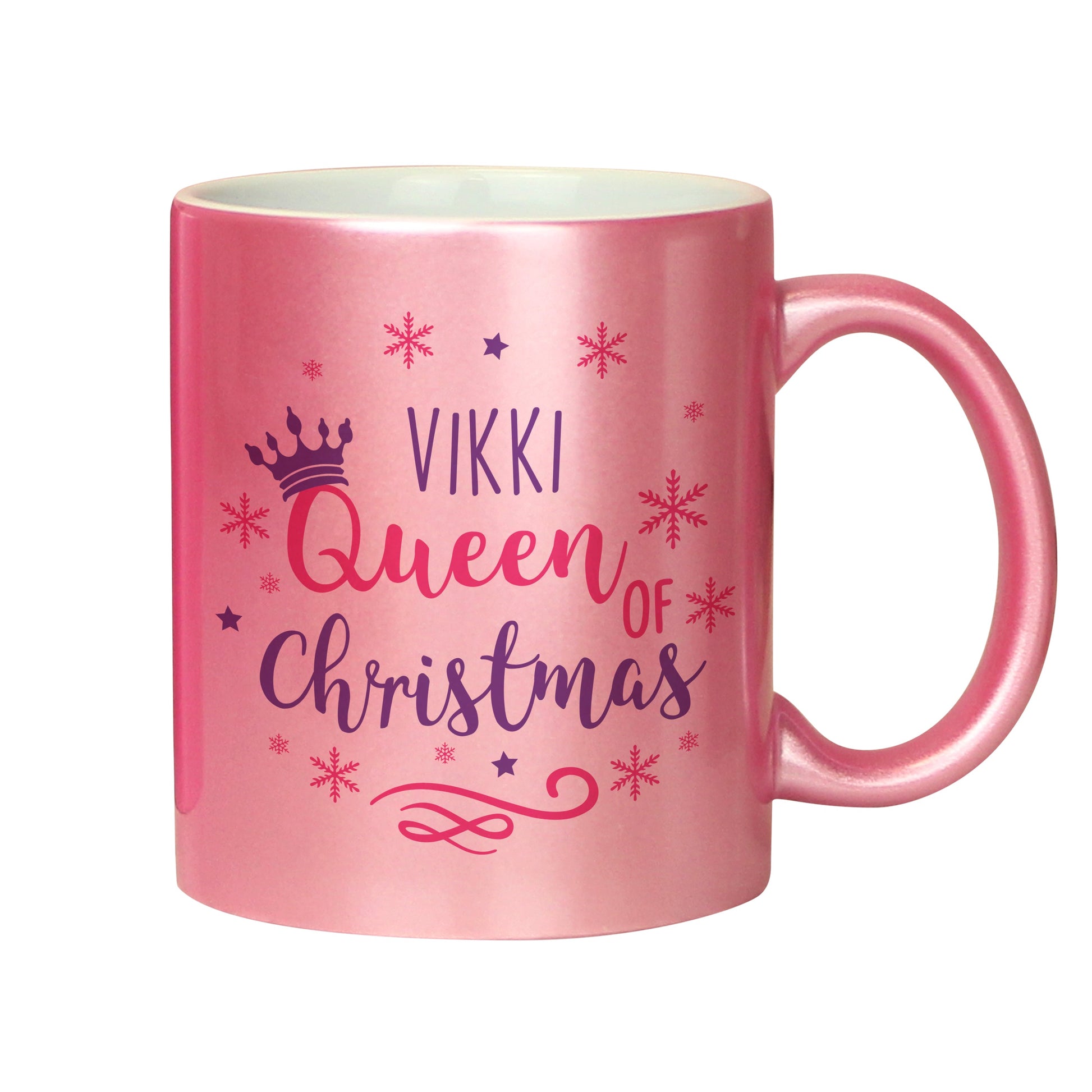 Personalised Queen Of Christmas Pink Mug Peach Bomb Fashion, Jewellery, Homeware & Gifts Mugs