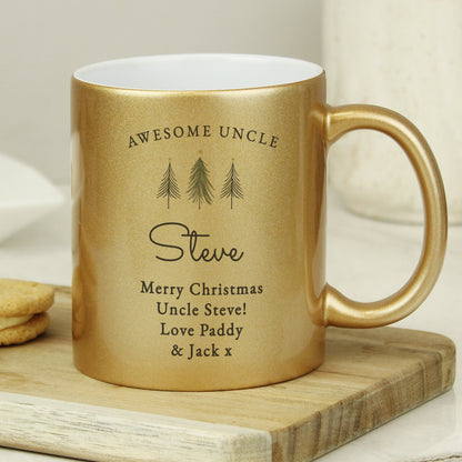 Personalised Christmas Tree Gold Glitter Mug Peach Bomb Fashion, Jewellery, Homeware & Gifts Mugs