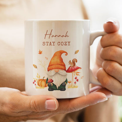 Personalised Autumn Gonk Mug Peach Bomb Fashion, Jewellery, Homeware & Gifts Mugs