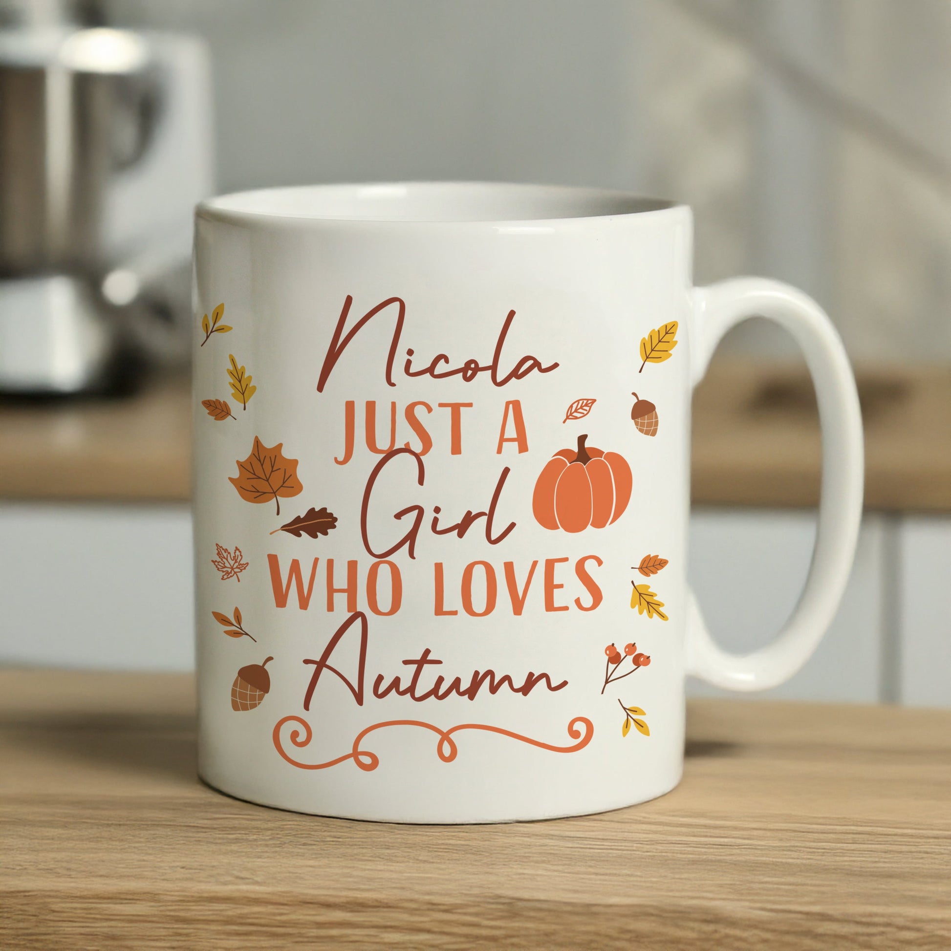 Personalised Loves Autumn Mug Peach Bomb Fashion, Jewellery, Homeware & Gifts Mugs