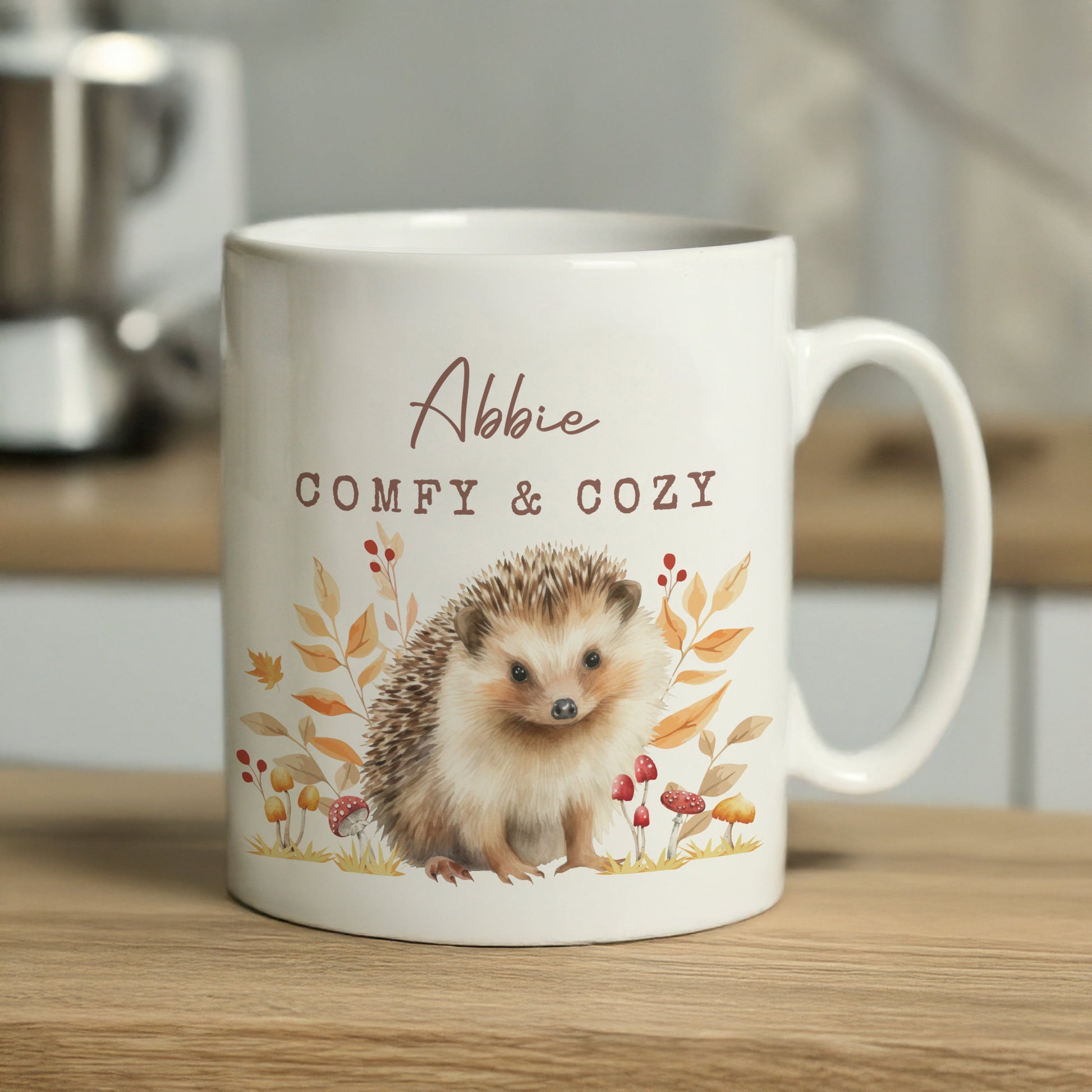Personalised Hedgehog Mug Peach Bomb Fashion, Jewellery, Homeware & Gifts Mugs