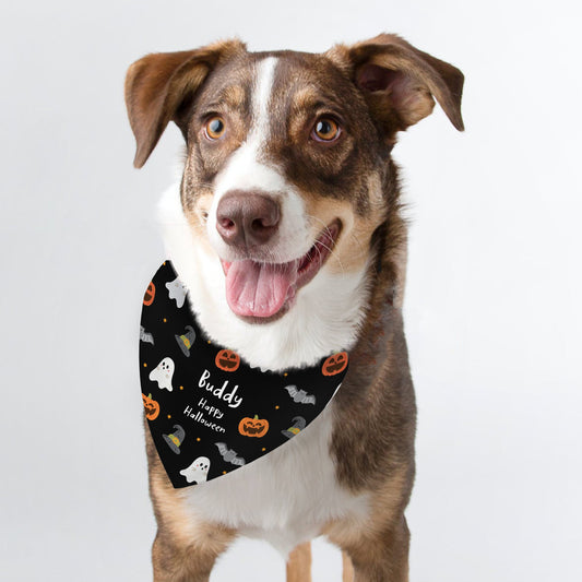 Personalised Halloween Dog Bandana Peach Bomb Fashion, Jewellery, Homeware & Gifts Pet Gifts