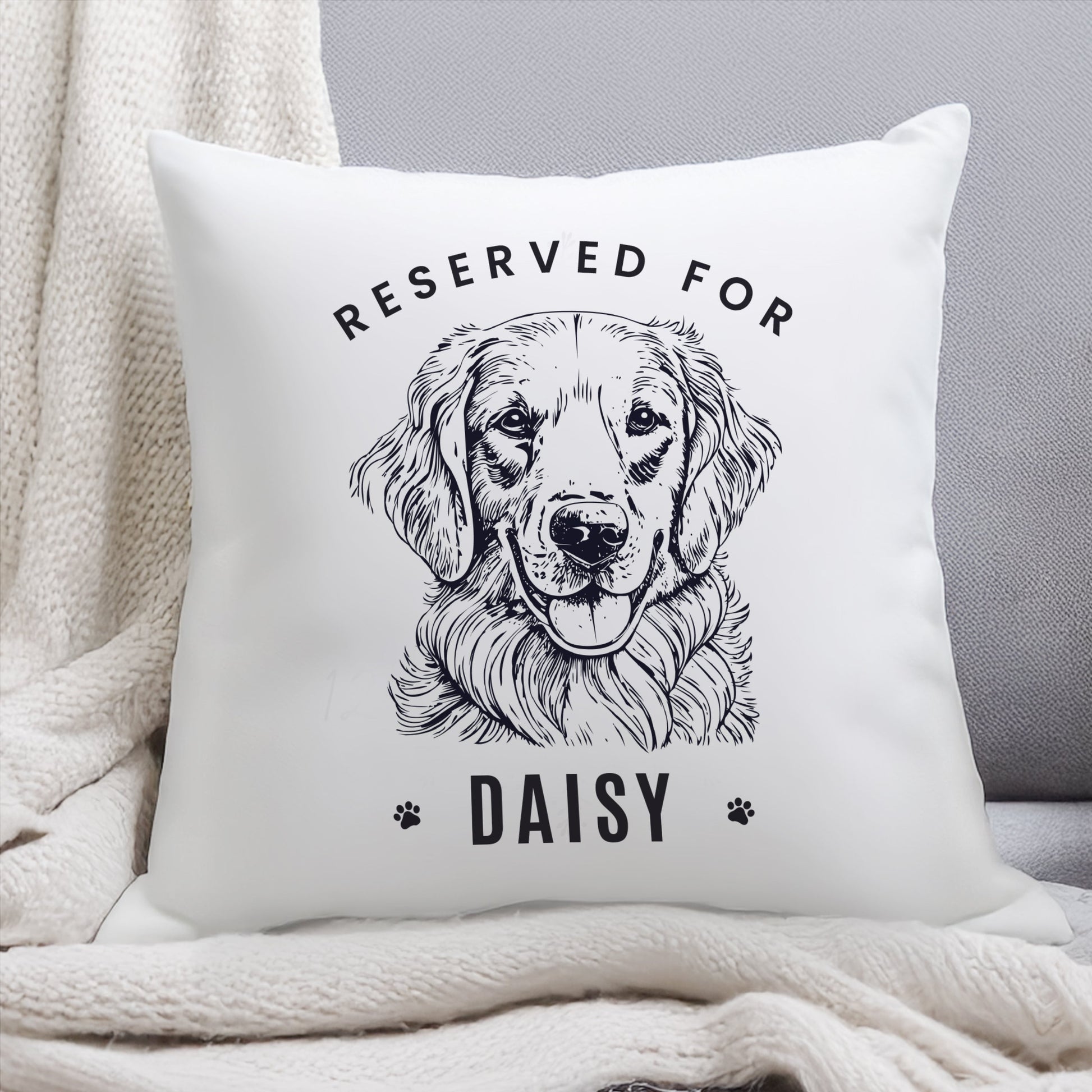 Personalised Reserved For Dog Breed Cushion Peach Bomb Fashion, Jewellery, Homeware & Gifts Textiles