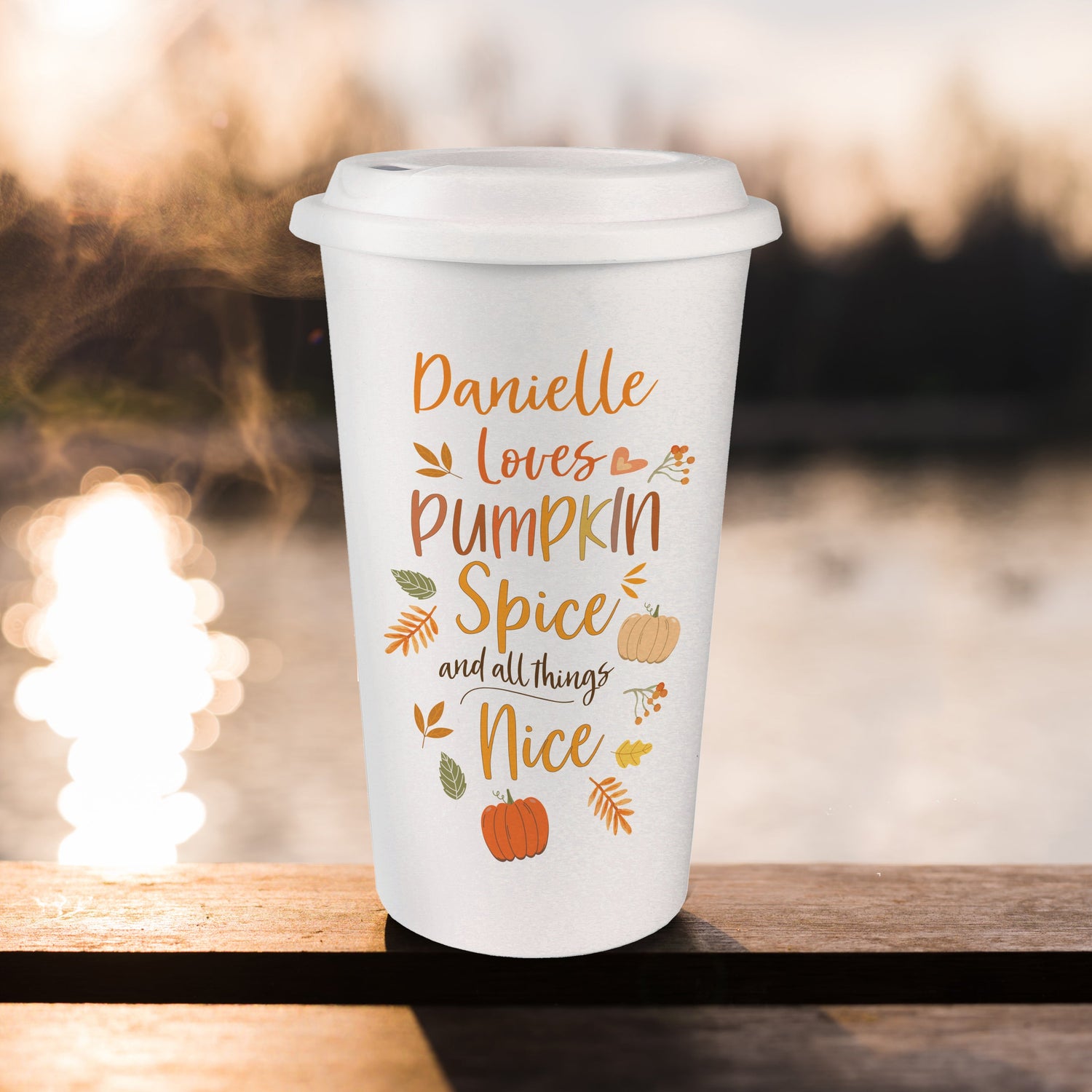 Personalised Pumpkin Spice Travel Mug Peach Bomb Fashion, Jewellery, Homeware & Gifts Travel Mugs