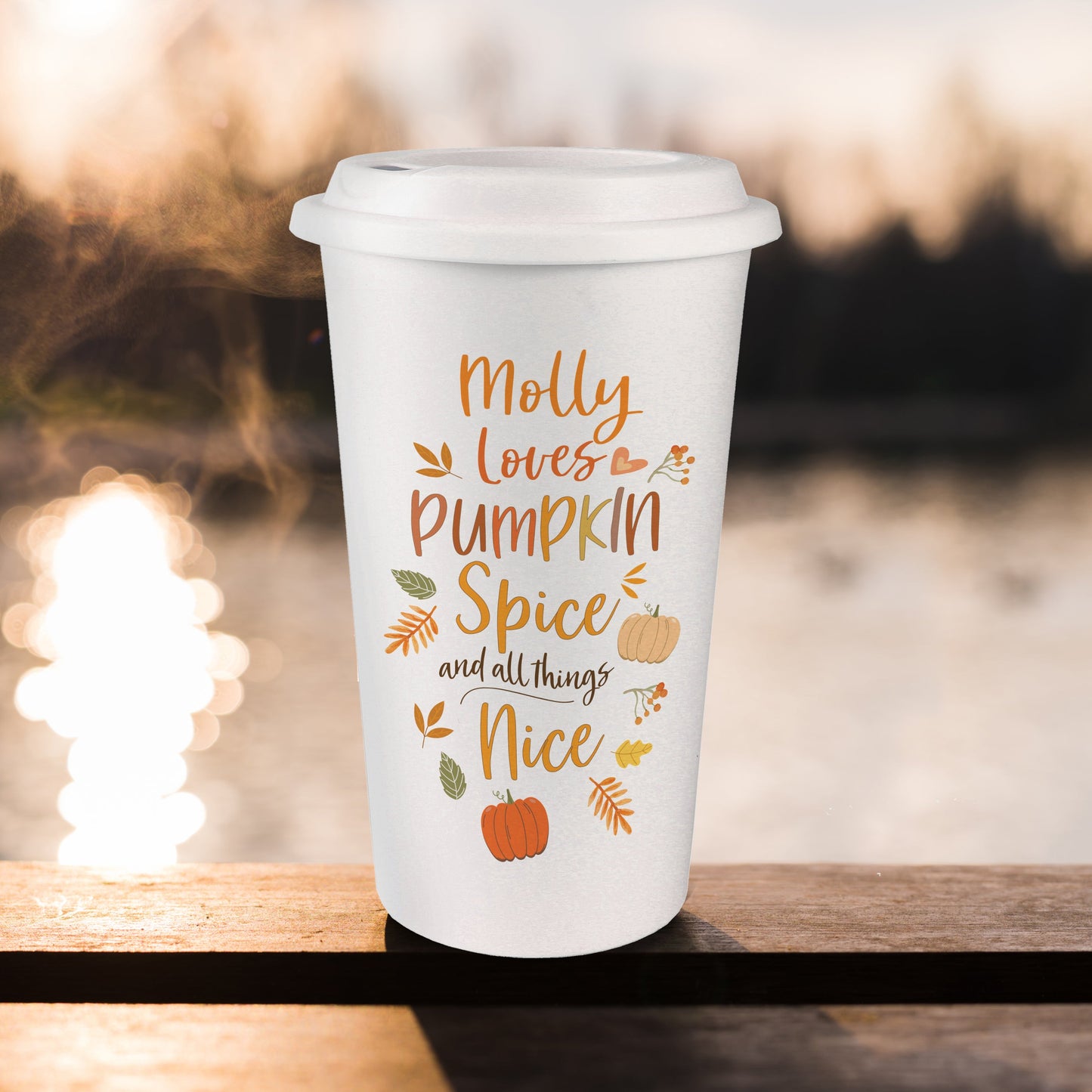 Personalised Pumpkin Spice Travel Mug Peach Bomb Fashion, Jewellery, Homeware & Gifts Travel Mugs