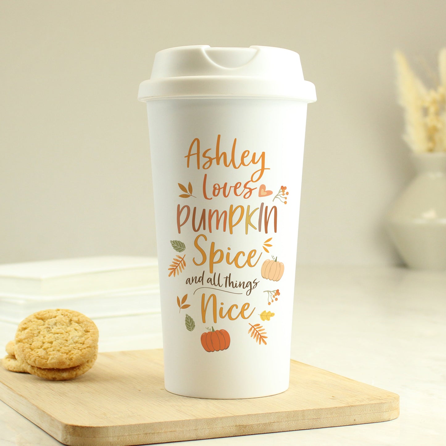 Personalised Pumpkin Spice Travel Mug Peach Bomb Fashion, Jewellery, Homeware & Gifts Travel Mugs