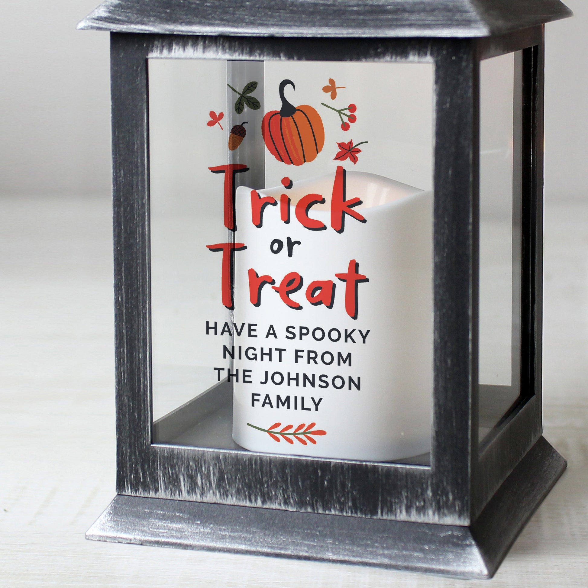 Personalised Trick or Treat Lantern Peach Bomb Fashion, Jewellery, Homeware & Gifts LED Lights, Candles & Decorations