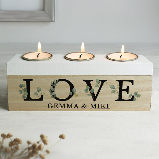 Personalised Botanical Triple Tea Light Box Peach Bomb Fashion, Jewellery, Homeware & Gifts Candles & Reed Diffusers