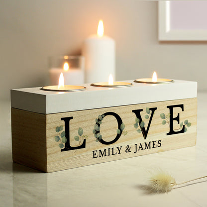 Personalised Botanical Triple Tea Light Box Peach Bomb Fashion, Jewellery, Homeware & Gifts Candles & Reed Diffusers