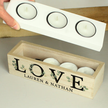 Personalised Botanical Triple Tea Light Box Peach Bomb Fashion, Jewellery, Homeware & Gifts Candles & Reed Diffusers