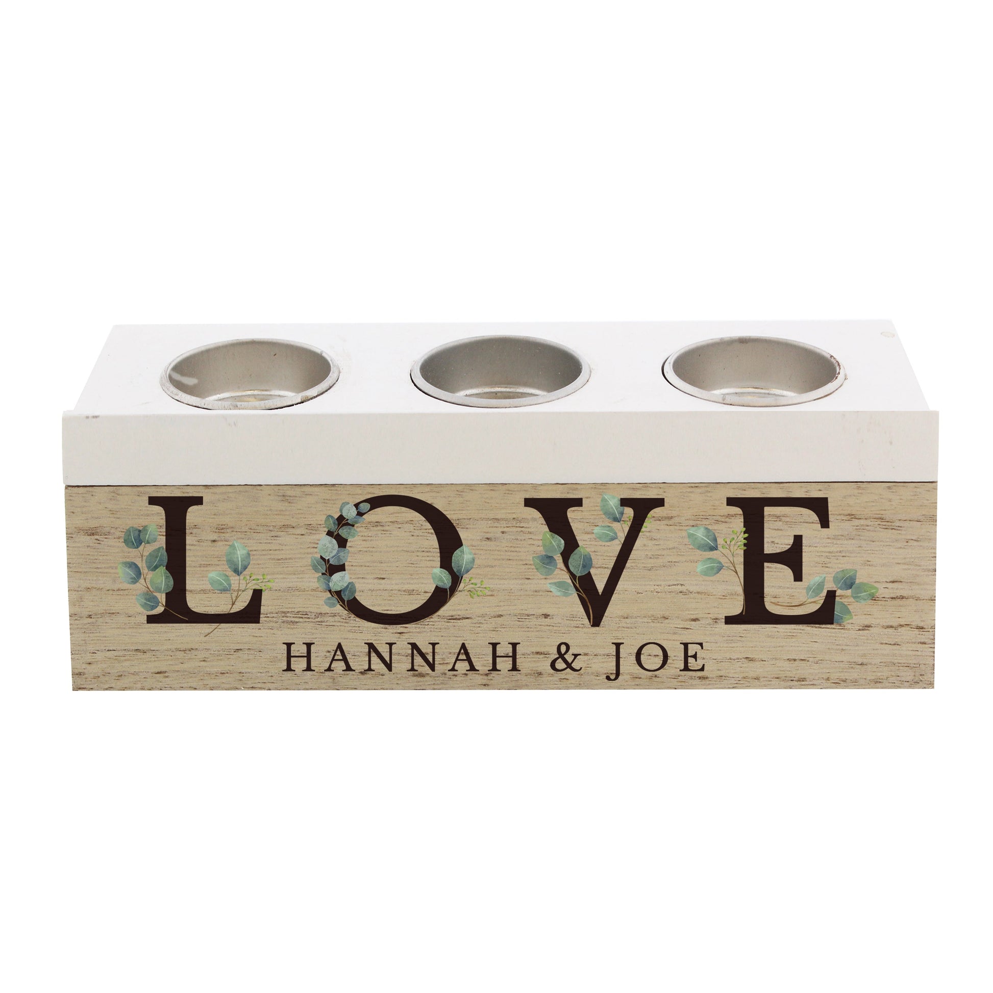 Personalised Botanical Triple Tea Light Box Peach Bomb Fashion, Jewellery, Homeware & Gifts Candles & Reed Diffusers