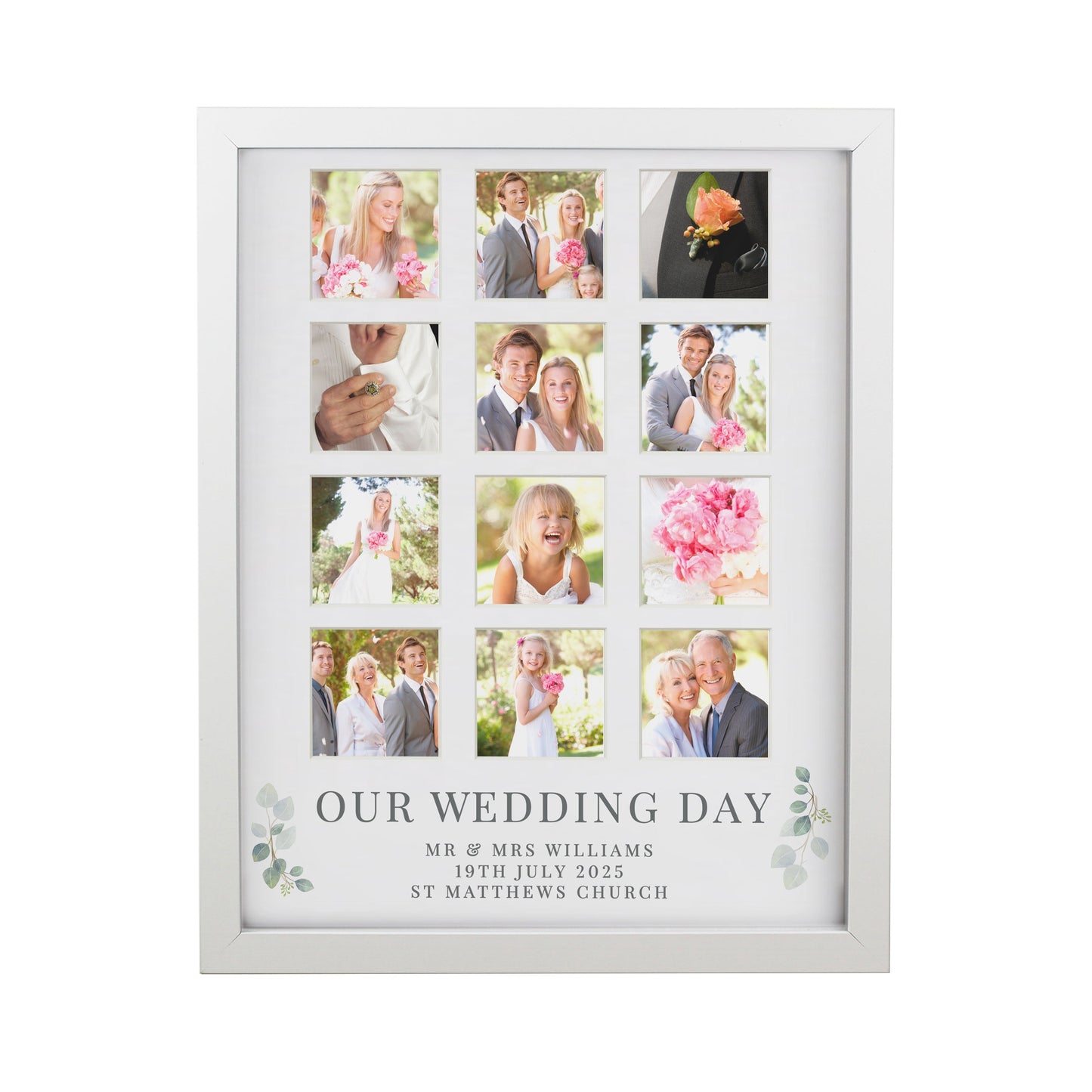 Personalised Wedding White Multi Photo Frame Peach Bomb Fashion, Jewellery, Homeware & Gifts Photo Frames, Albums and Guestbooks