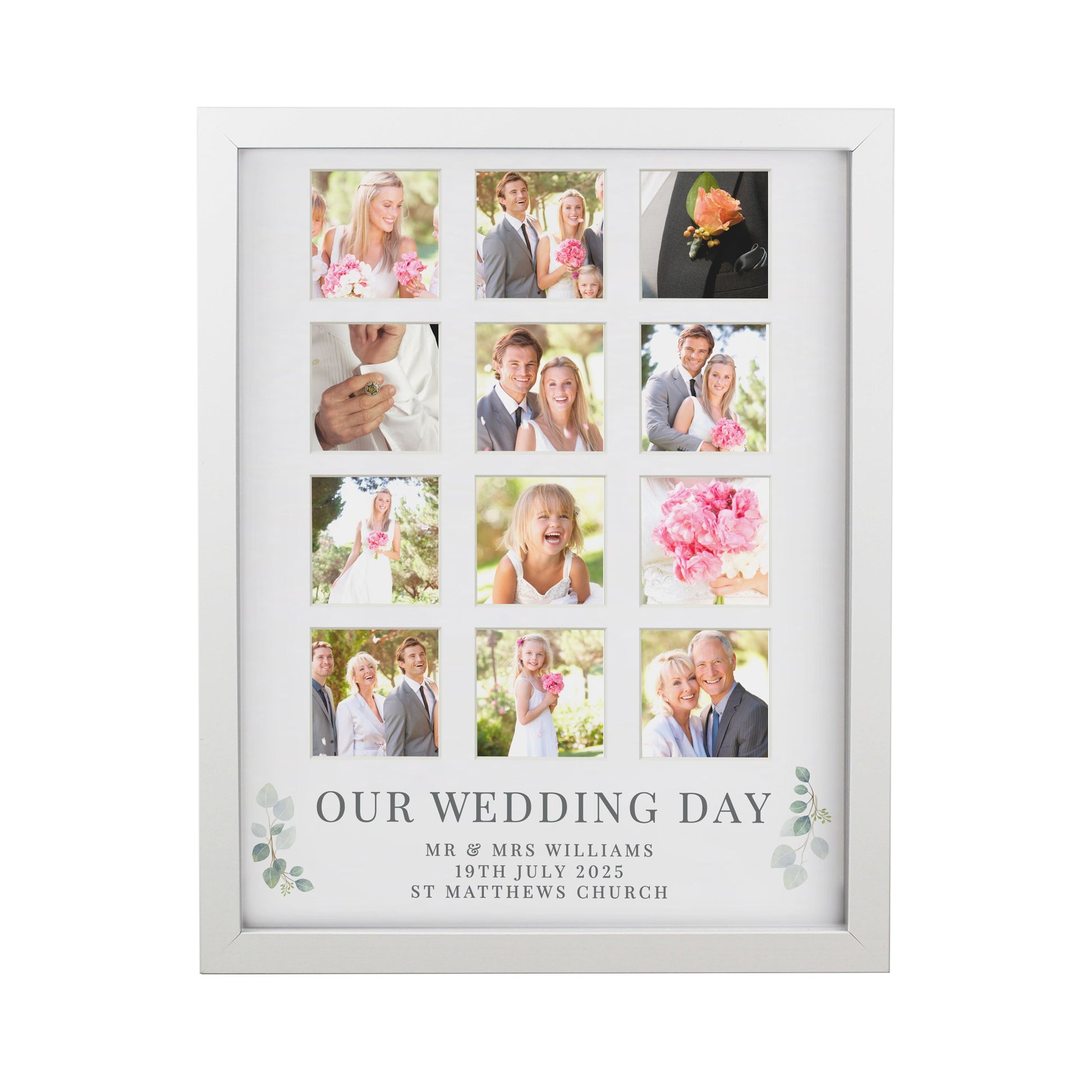 Personalised Wedding White Multi Photo Frame Peach Bomb Fashion, Jewellery, Homeware & Gifts Photo Frames, Albums and Guestbooks