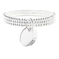 Silver Beaded Stretch Bracelet with Charm