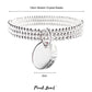 Silver Beaded Stretch Bracelet with Charm