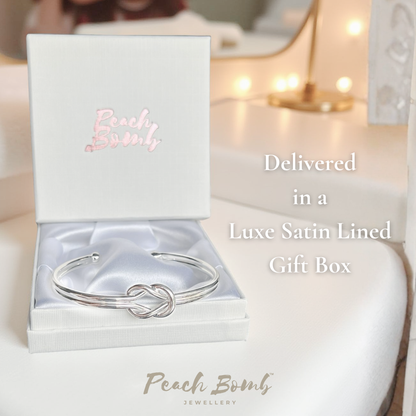 love knot bangle for women chistmas gift for wife mother mum daughter silver jewellery gift for her in gift box
