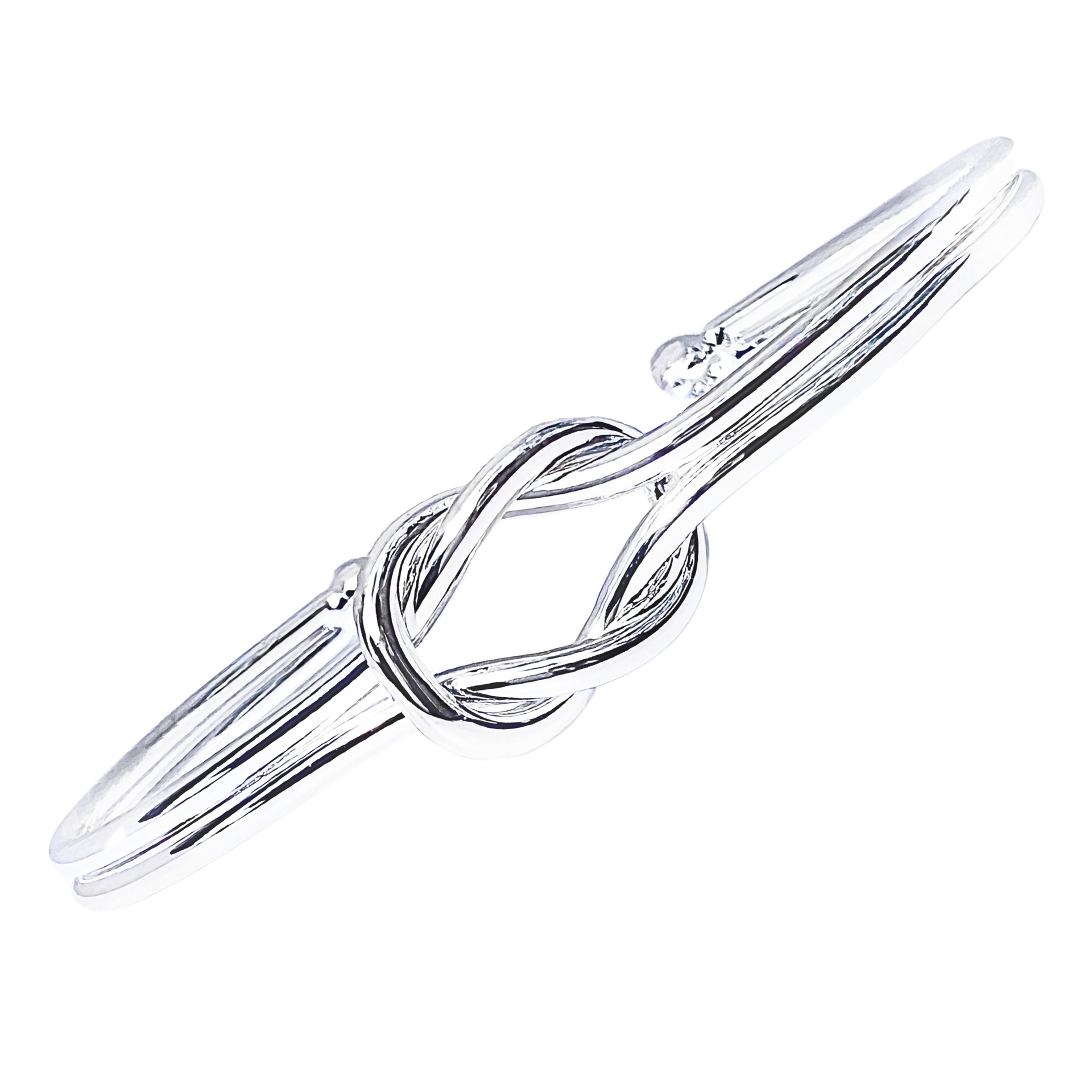 Silver Infinity Love Knot Cuff Bangle Bracelet - Peach Bomb Ltd