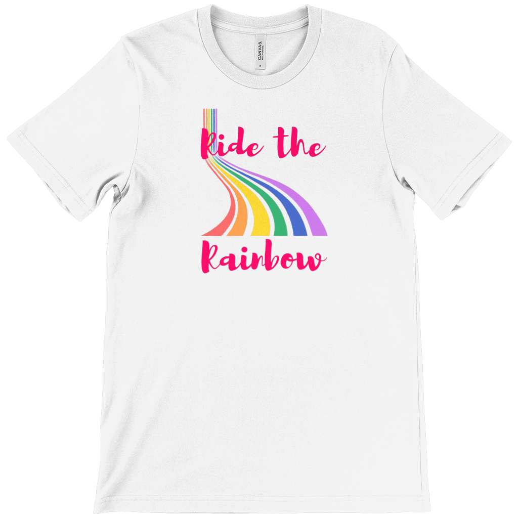 Ride the rainbow graphic t shirt women 
