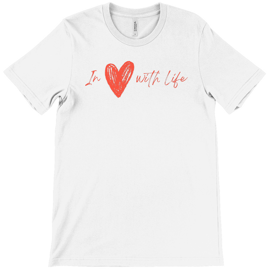 in love with life womans graphic t shirt tee fun funny top clothing lips lolly gift for girlfriend friend boyfriend wife girl boy 80's retro 