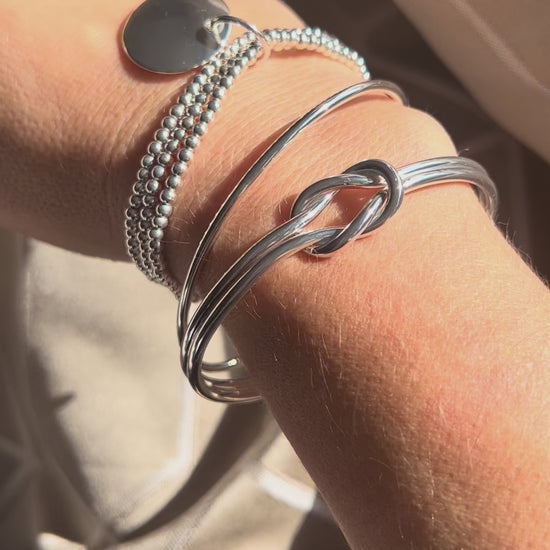 Silver bangle bracelet for women gift for her 