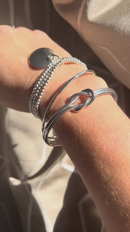 Silver bangle bracelet for women gift for her 